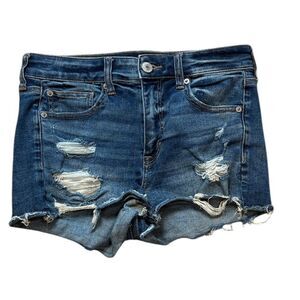 American Eagle Hi-Rise Shortie Distressed Shorts